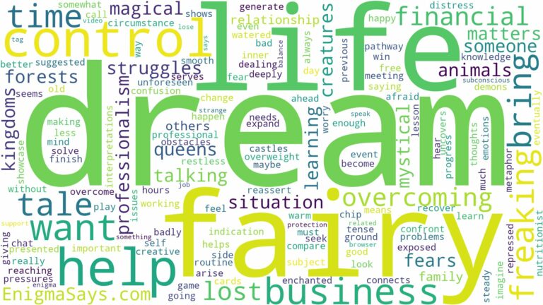 dreaming of freaking fairy tale and related dreams with their meanings in a word cloud