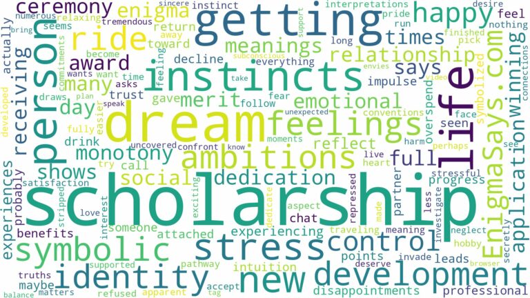 dream of getting a scholarship and related dreams with their meanings in a word cloud