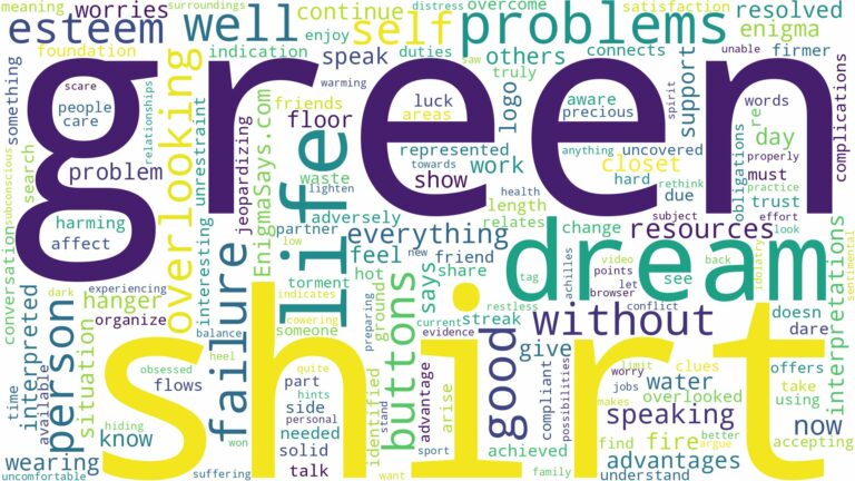 dream about green shirt and related dreams with their meanings in a word cloud