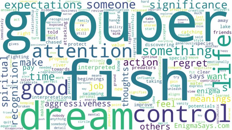 dream about grouper fish and related dreams with their meanings in a word cloud