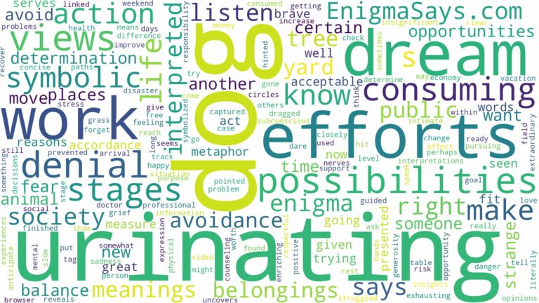 dreaming of a dog urinating and related dreams with their meanings in a word cloud