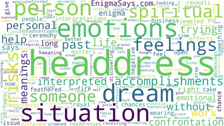 dreams about headdress and related dreams with their meanings in a word cloud