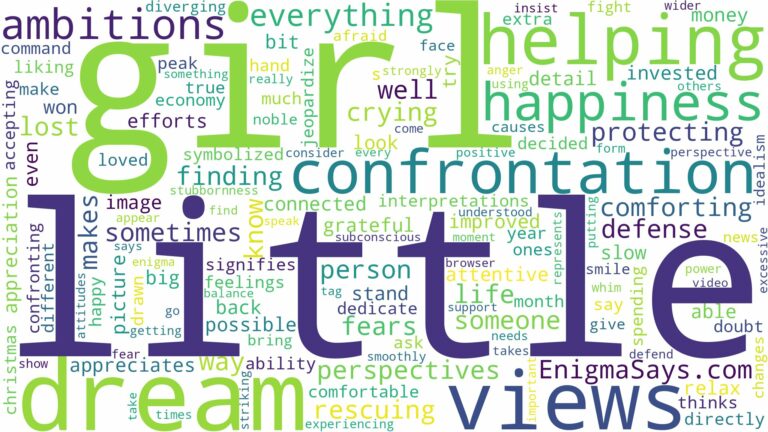 dreaming of helping a little girl and related dreams with their meanings in a word cloud
