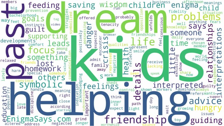 dream of helping kids and related dreams with their meanings in a word cloud