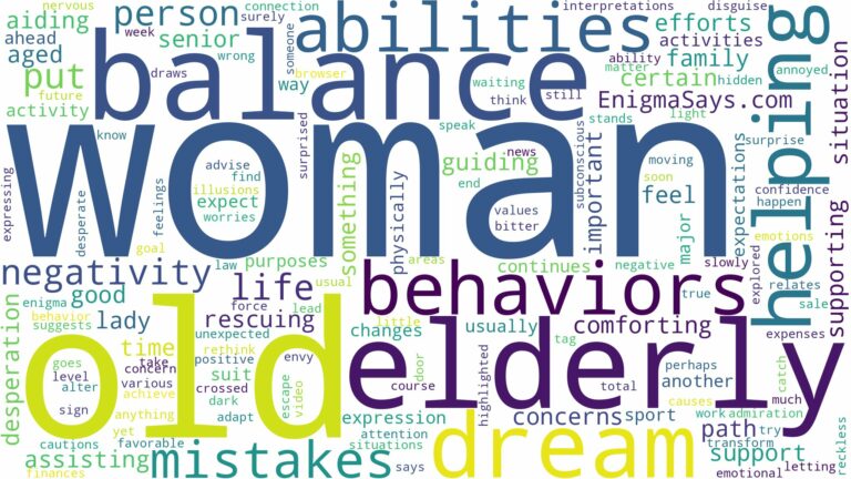 dreaming of helping old woman and related dreams with their meanings in a word cloud