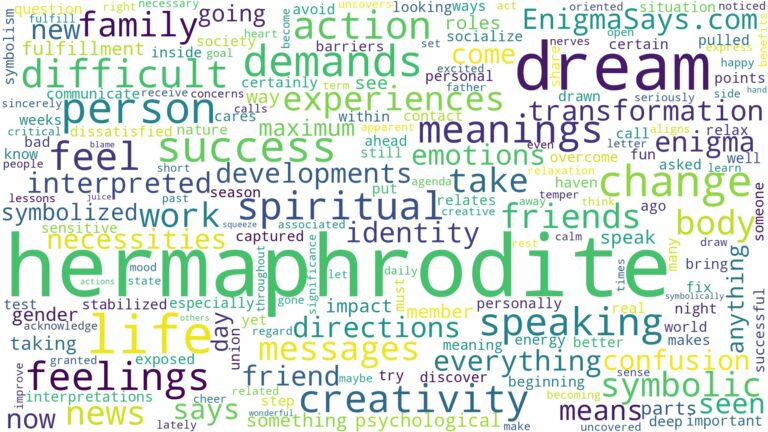 dream about hermaphrodite and related dreams with their meanings in a word cloud