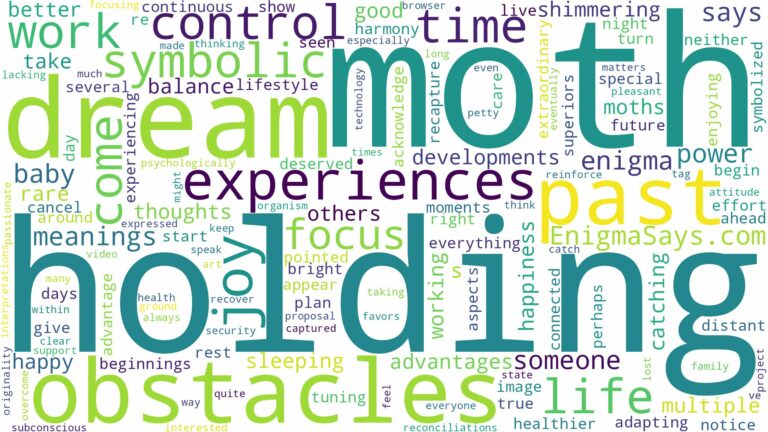 dream of holding a moth and related dreams with their meanings in a word cloud