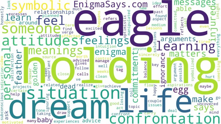 dream of holding an eagle and related dreams with their meanings in a word cloud