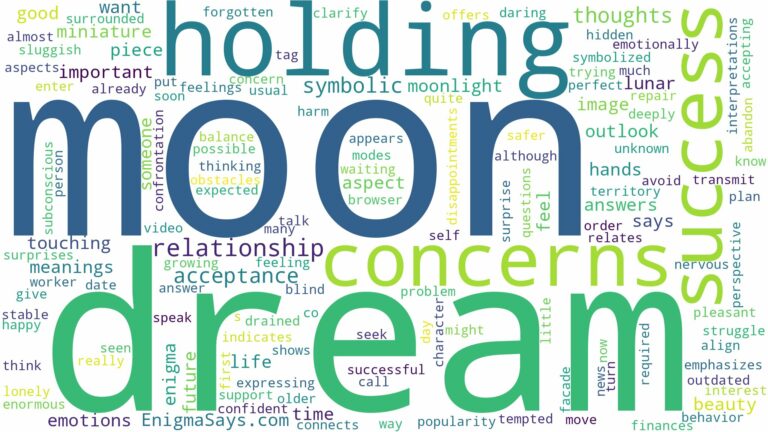 dream of holding the moon and related dreams with their meanings in a word cloud