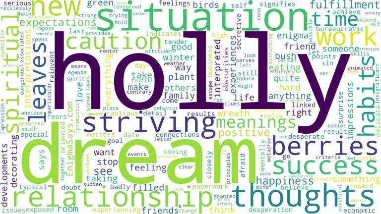 dream about holly and related dreams with their meanings in a word cloud