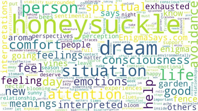 dream about honeysuckle and related dreams with their meanings in a word cloud
