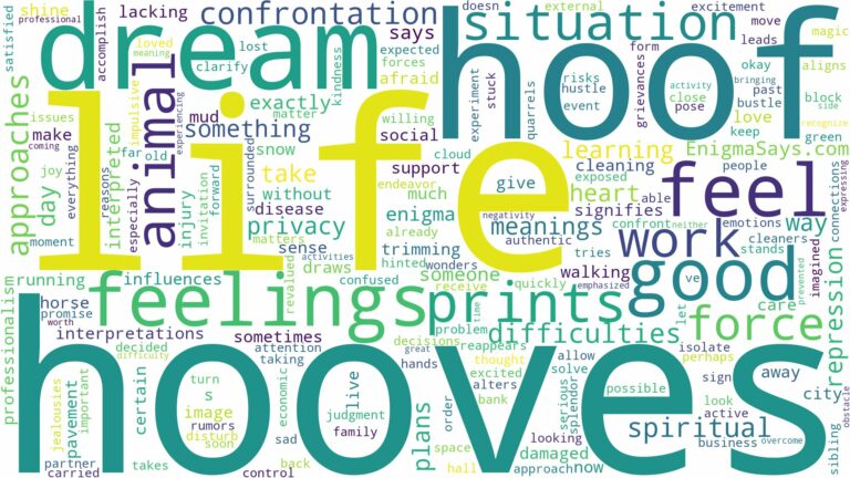 dreams about hooves and related dreams with their meanings in a word cloud