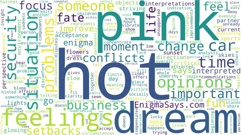 dream about hot pink and related dreams with their meanings in a word cloud