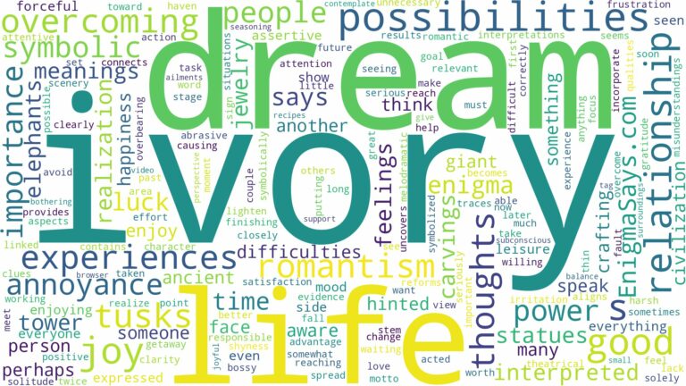 dream about ivory and related dreams with their meanings in a word cloud