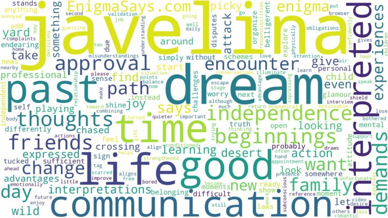 dream about javelina and related dreams with their meanings in a word cloud