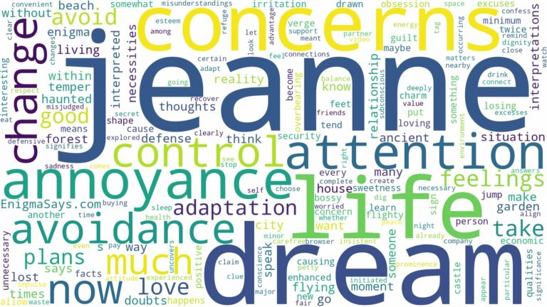 dream about jeanne and related dreams with their meanings in a word cloud