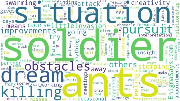 dreaming of killing soldier ants and related dreams with their meanings in a word cloud