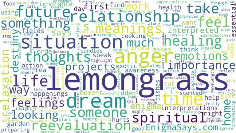 dreams about lemongrass and related dreams with their meanings in a word cloud