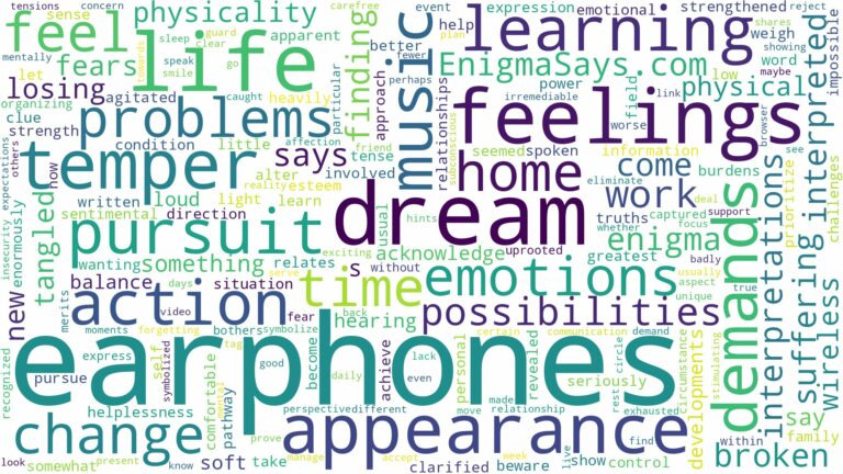 dreams about earphones and related dreams with their meanings in a word cloud
