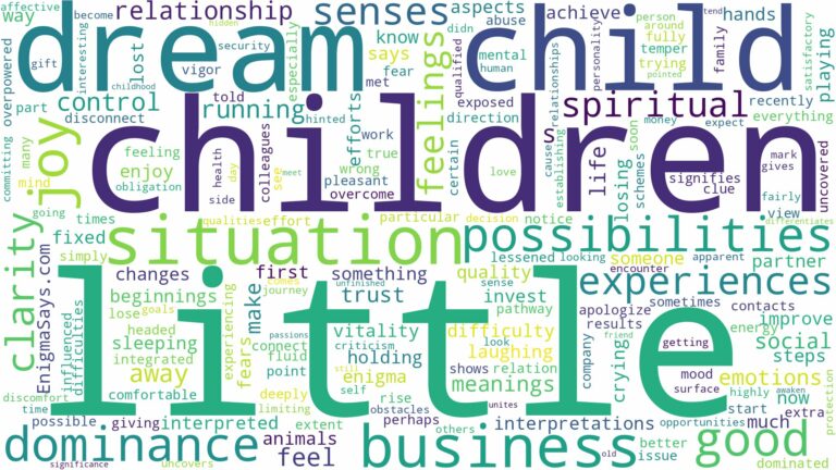 dream about little child and related dreams with their meanings in a word cloud
