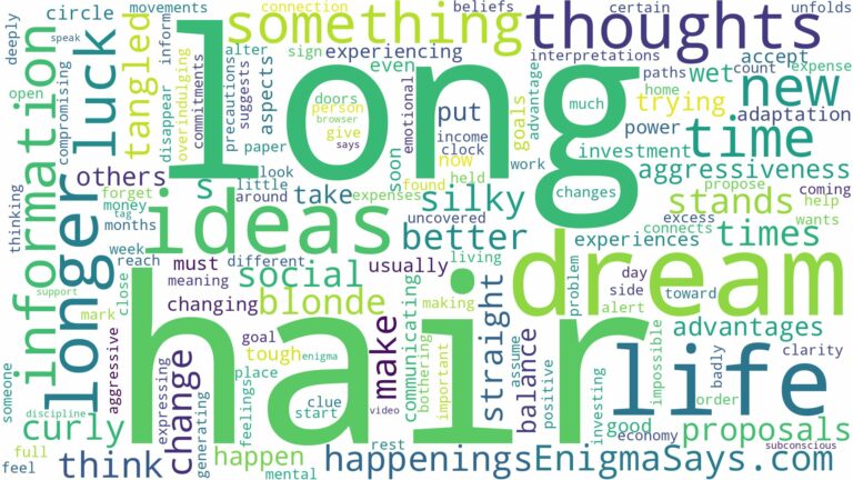 dream about longer hair and related dreams with their meanings in a word cloud