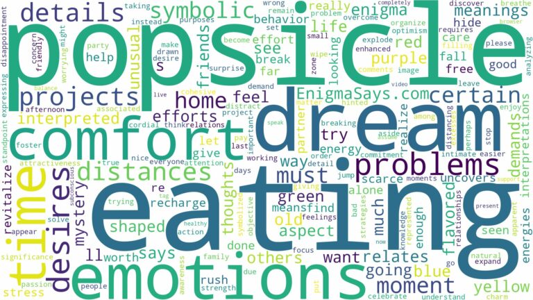 dream of eating a popsicle and related dreams with their meanings in a word cloud