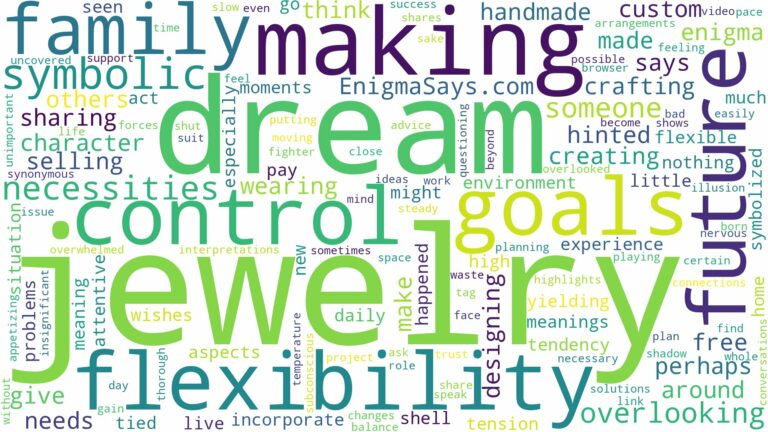 dream of making jewelry and related dreams with their meanings in a word cloud