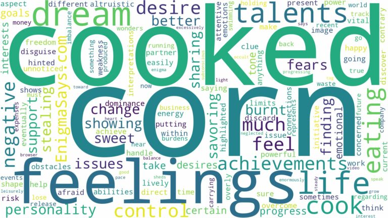 dreaming of eating cook corn and related dreams with their meanings in a word cloud