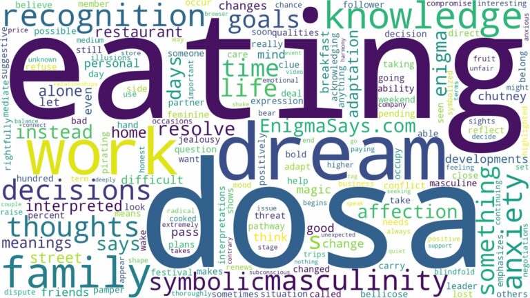 dream of eating dosa and related dreams with their meanings in a word cloud
