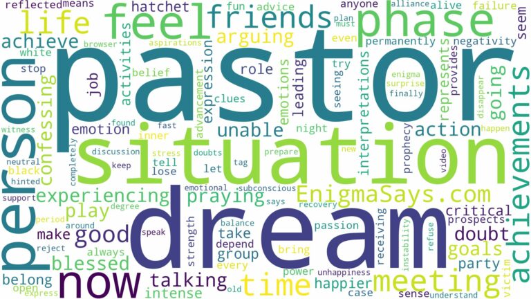 dream of meeting a pastor and related dreams with their meanings in a word cloud