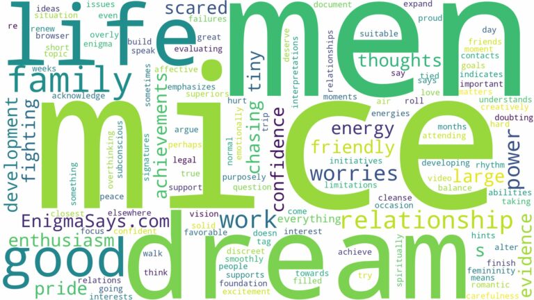 dream about mice and men and related dreams with their meanings in a word cloud