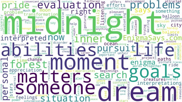 dream about midnight and related dreams with their meanings in a word cloud