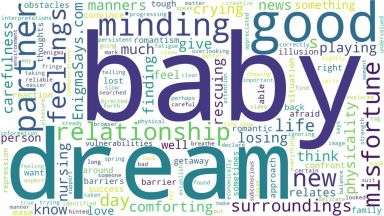 dream of minding a baby and related dreams with their meanings in a word cloud