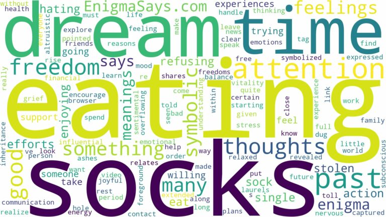 dream of eating socks and related dreams with their meanings in a word cloud