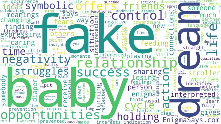 dream about a fake baby and related dreams with their meanings in a word cloud