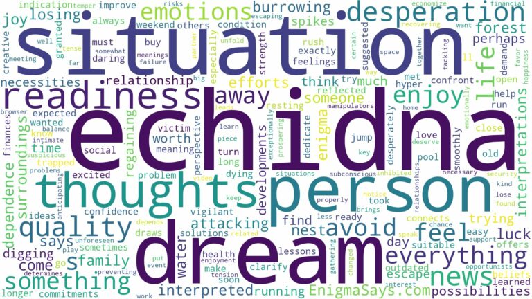dream about echidna and related dreams with their meanings in a word cloud