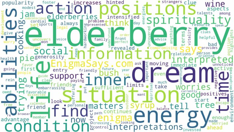 dream about elderberry and related dreams with their meanings in a word cloud
