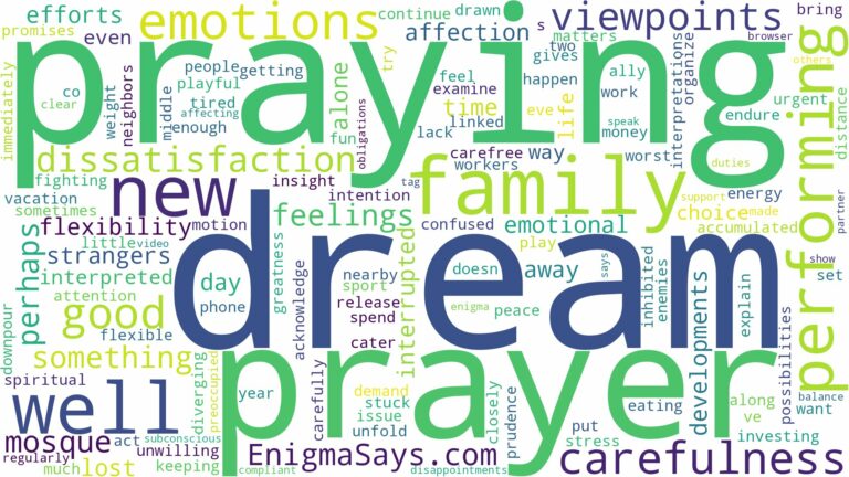 dream of performing prayer and related dreams with their meanings in a word cloud