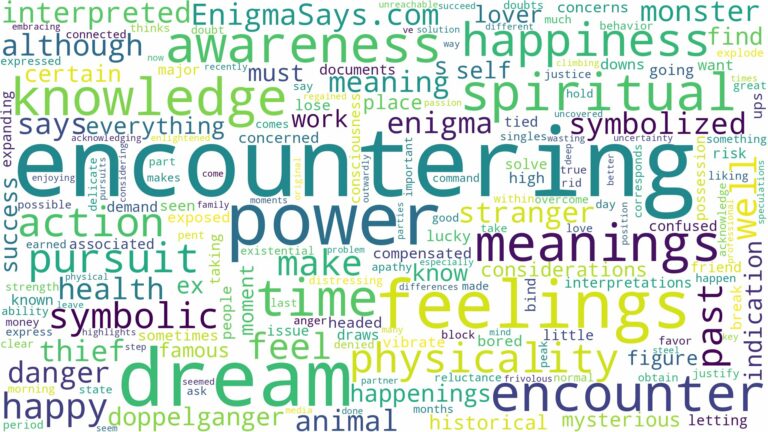 dream about encounter and related dreams with their meanings in a word cloud