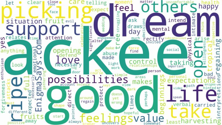 dreaming of picking open ackee and related dreams with their meanings in a word cloud