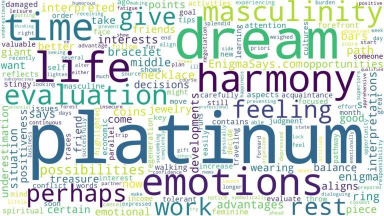 dream about platinum and related dreams with their meanings in a word cloud