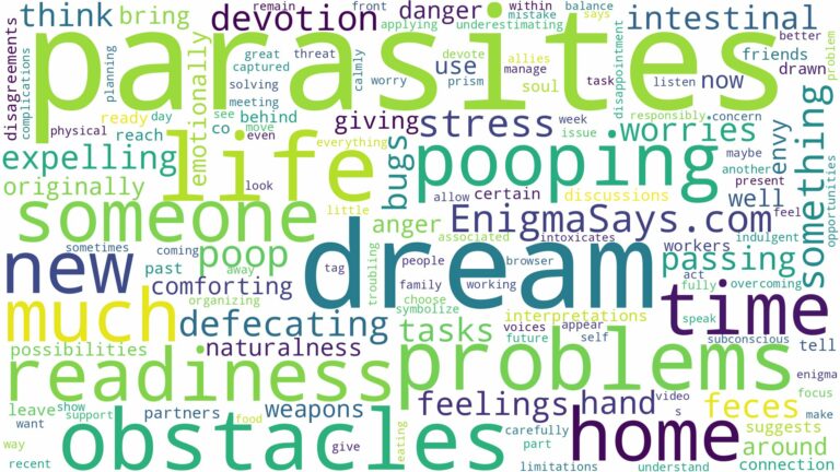dream of pooping parasites and related dreams with their meanings in a word cloud