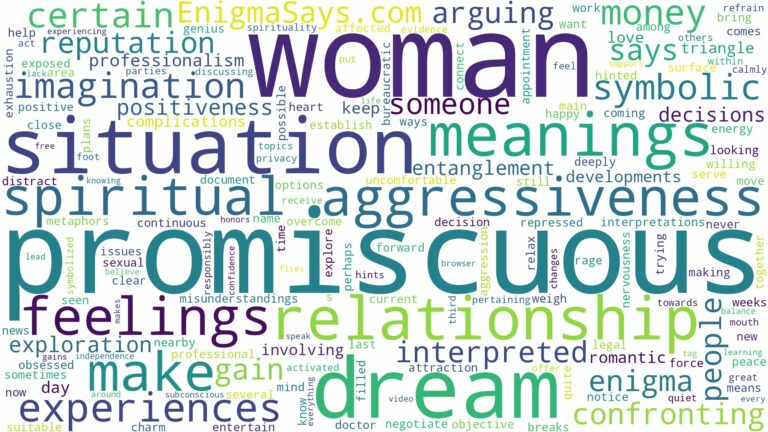 dreams about promiscuous woman and related dreams with their meanings in a word cloud