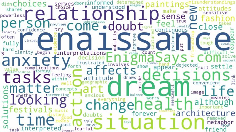 dream about renaissance and related dreams with their meanings in a word cloud