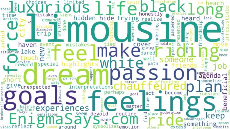 dream of riding in a limousine and related dreams with their meanings in a word cloud