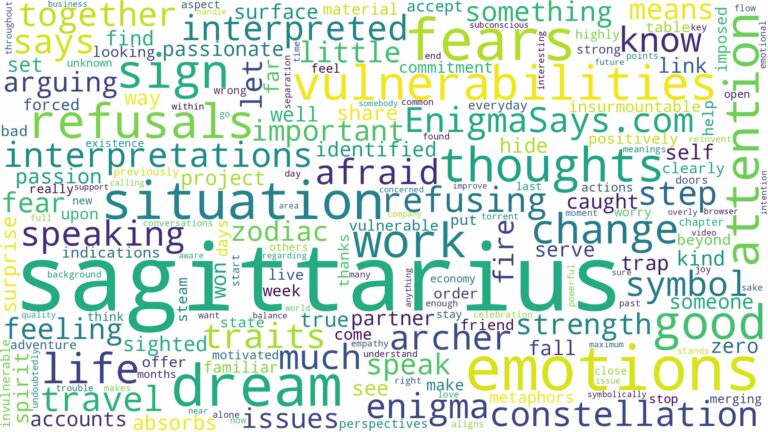 dreams about sagittarius and related dreams with their meanings in a word cloud