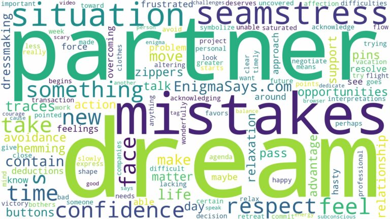 dreams about seamstress and related dreams with their meanings in a word cloud