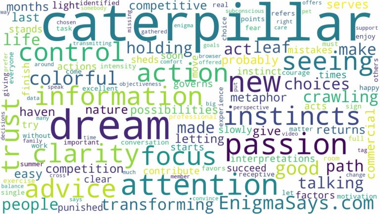 dream of seeing caterpillar and related dreams with their meanings in a word cloud