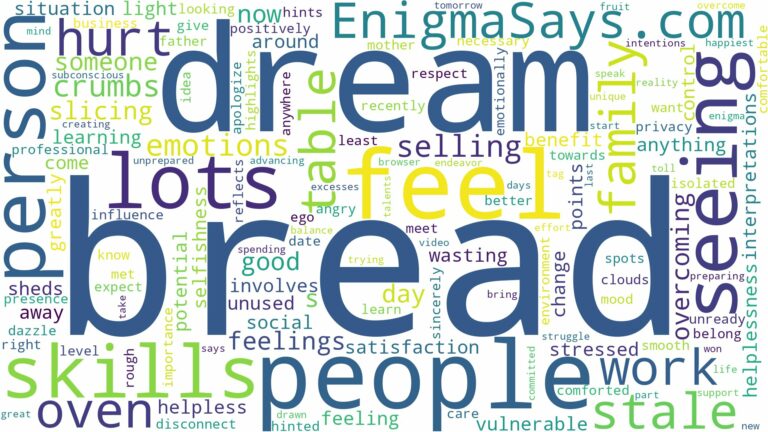 dreaming of seeing lots of bread and related dreams with their meanings in a word cloud