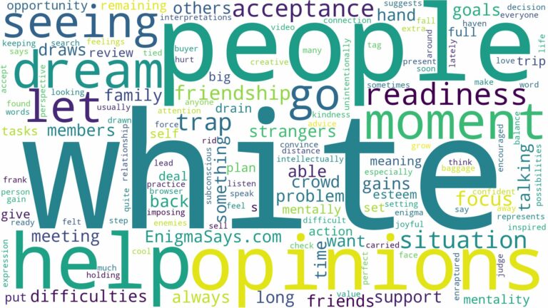 dreaming of seeing white people and related dreams with their meanings in a word cloud